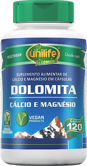 Dolomita - Cálcio e magnésio - 120 cáps