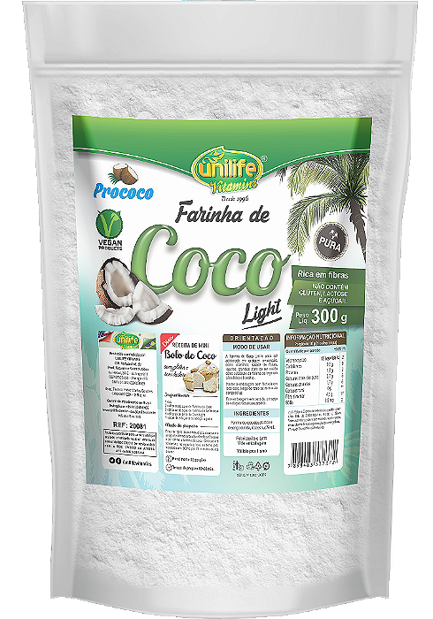 Farinha de coco light 300 g