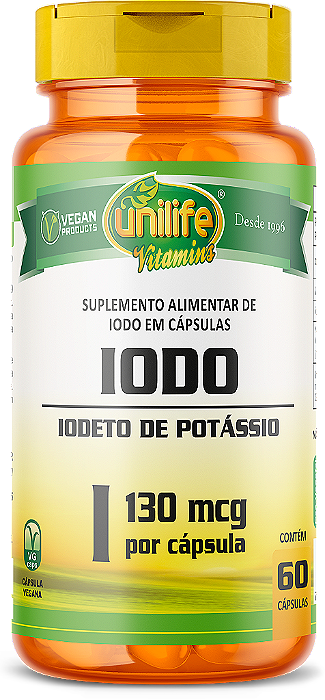 Iodo (Iodeto de Potássio)- 60 cáps 130 mcg