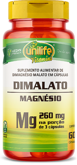 Magnésio dimalato - 60 cáps