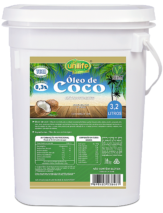 Óleo de coco - Extra virgem 3,2 Litros