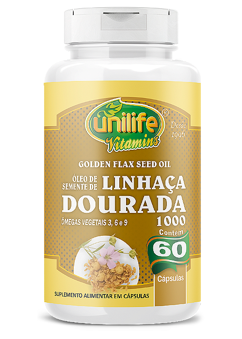 Óleo de linhaça dourada - 60 cáps 1000 mg