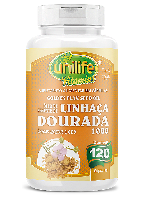 Óleo de linhaça dourada - 120 cáps 1000 mg