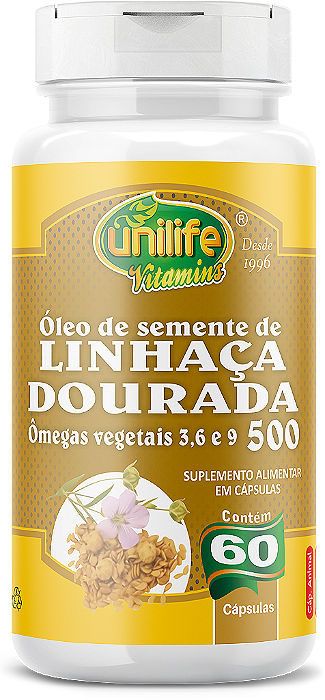 Óleo de linhaça dourada - 60 cáps 500 mg