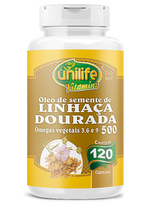Óleo de linhaça dourada - 120 cáps 500 mg