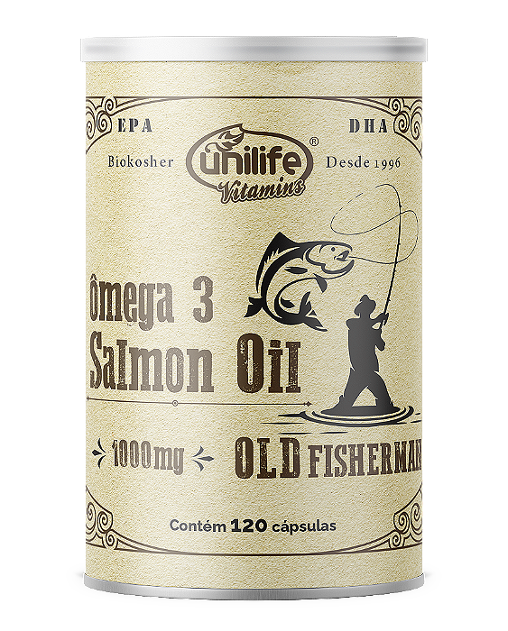 Ômega 3 - old fisherman - Salmon oil - 120 cáps 1000 mg