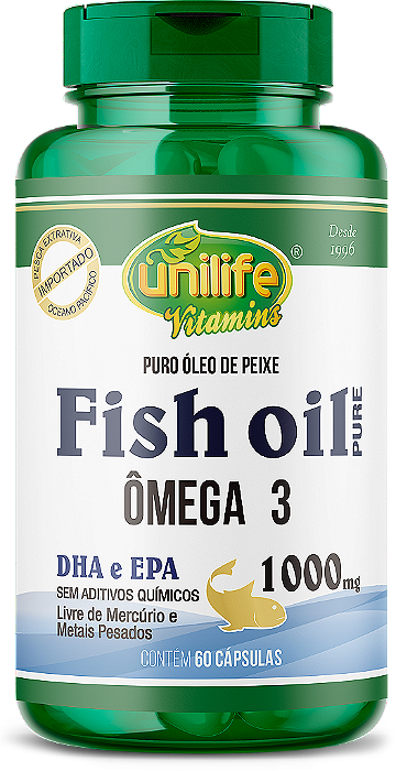 Ômega 3 - Óleo de peixe fish oil - 60 cáps 1000 mg