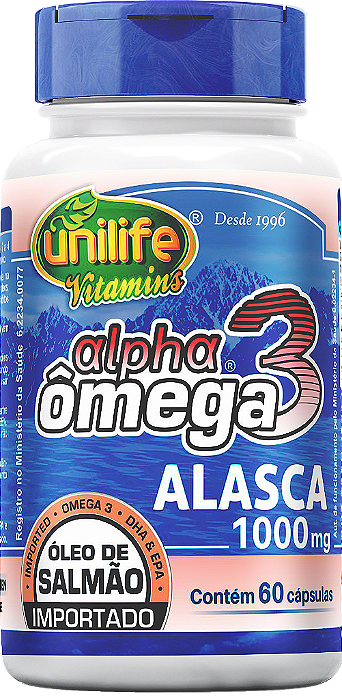 Ômega 3 - Óleo de salmão importado - 60 cáps 1000 mg
