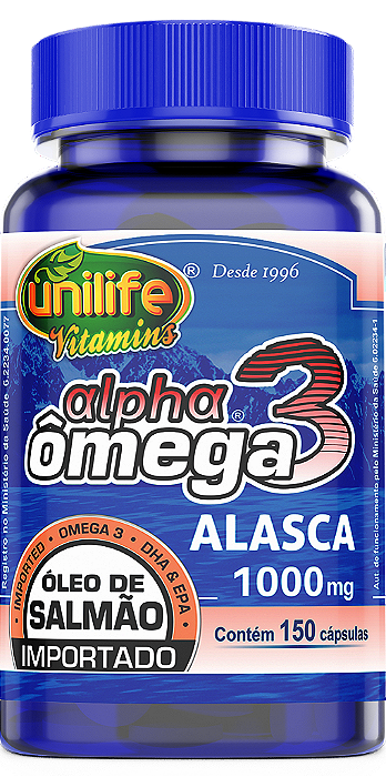Ômega 3 - Óleo de salmão importado - 150 cáps 1000 mg