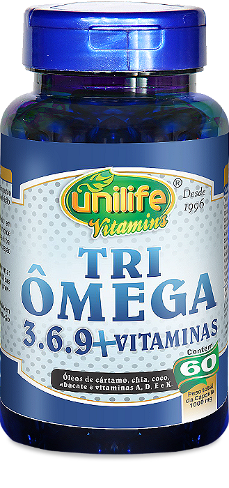 Ômega 3 - Tri Ômega 3.6.9 + Vitaminas - 60 cáps 1000 mg
