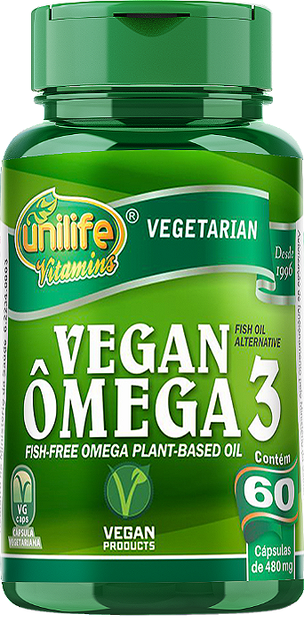 Ômega 3 - Vegan - 60 cáps 480 mg