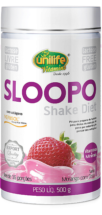 Shake Diet Sloopo - Sabor morango 500 g