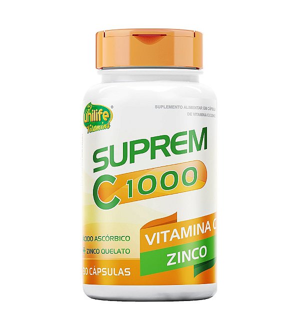 Suprem C1.000 - Vitamina "C" 1.000 mg. + Zinco 7 mg. - 30 cáps