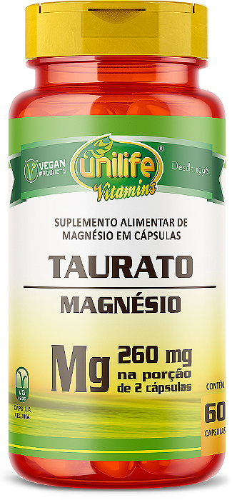 Taurato de magnésio - 60 cáps