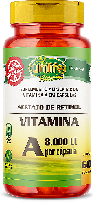 Vitamina A - Retinol - 60 cáps