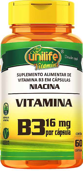 Vitamina B3 - Niacina - 60 cáps