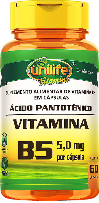 Vitamina B5 - Ácido Pantotênico - 60 cáps