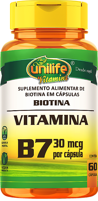 Vitamina B7 - Biotina - 60 cáps