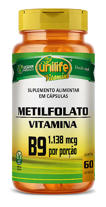 Vitamina B9 - Metilfolato - 60 cáps 350 mg
