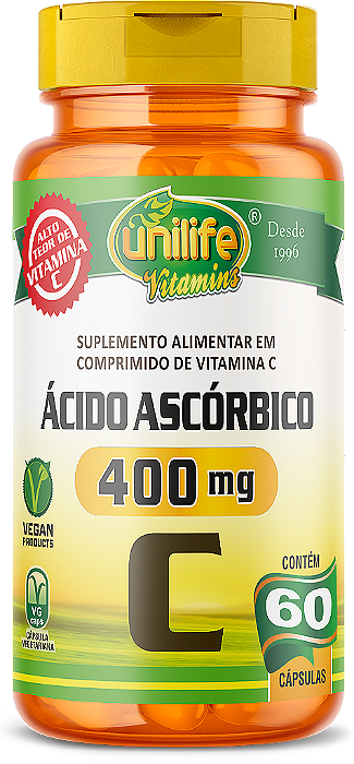 Vitamina C pure - Ácido Ascórbico - 60 cáps