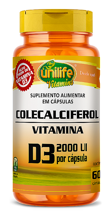 Vitamina D3 - Colecalciferol - 60 cáps