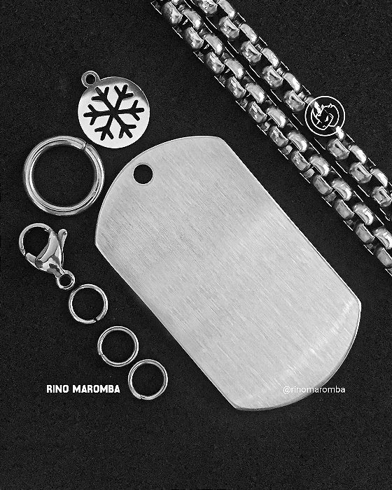 Placa minimalista em aço inoxidável 316L