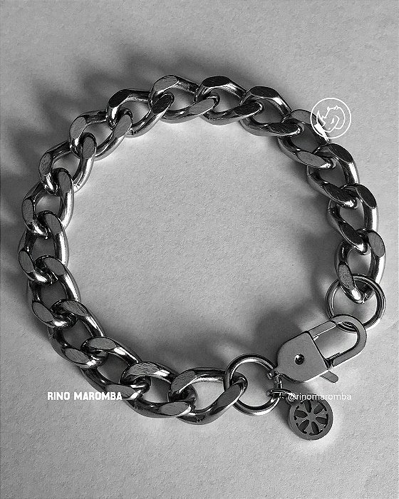 Pulseira em malha gourmette aço inoxidável