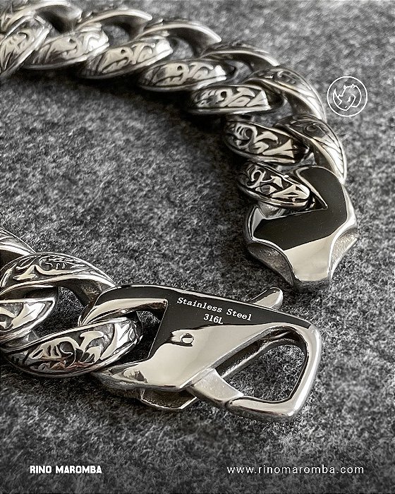 Pulseira Big Larg em aço inoxidável