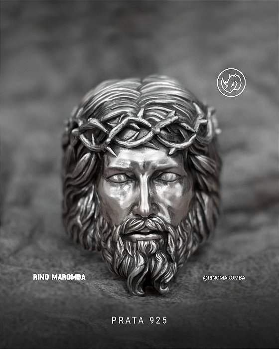 Anel Jesus cristo de PRATA 925 rinomaromba