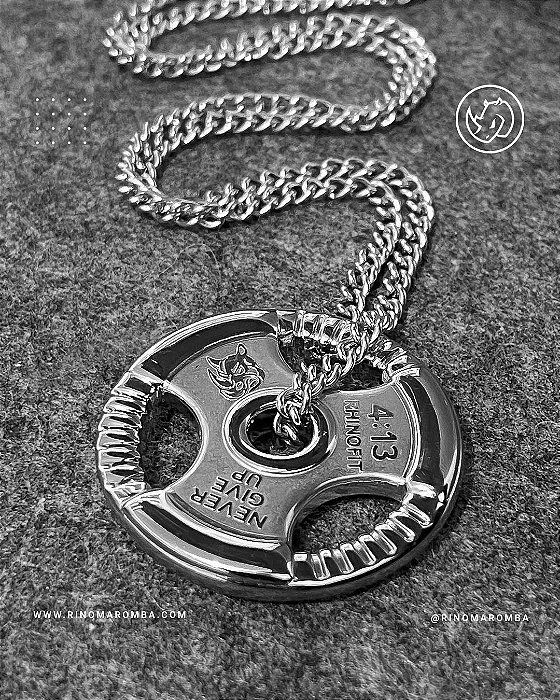 Anilha Fitness em aço inoxidável corrente 3mm