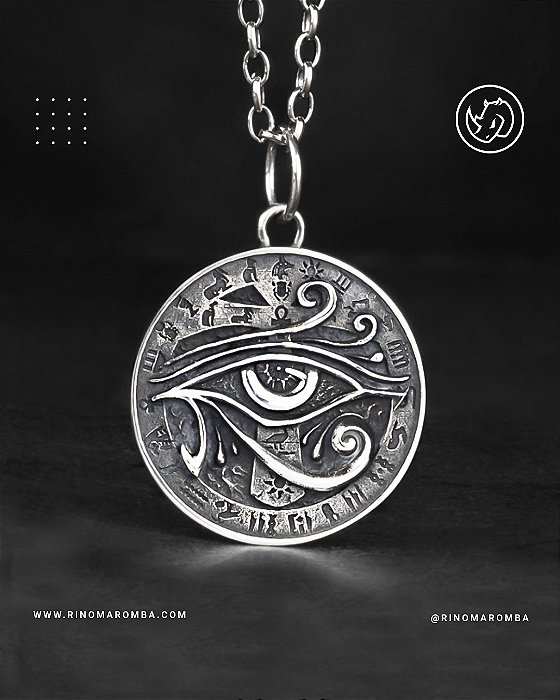 Medalha olho de horus em prata 925
