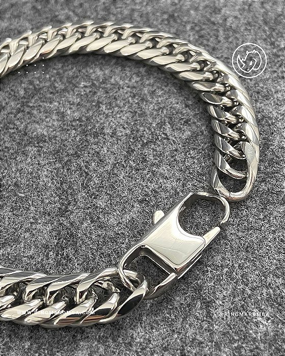Pulseira Masculina corrente de elos Cartier trançados em aço inoxidável