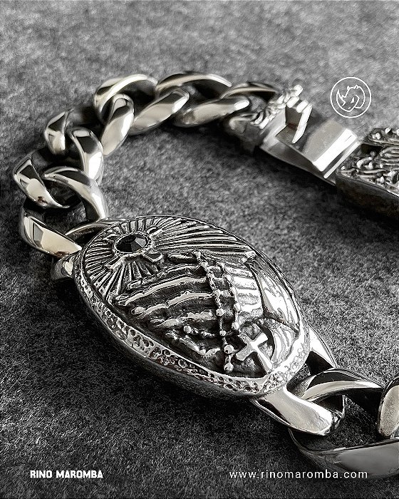 Pulseira big oração em aço inoxidável