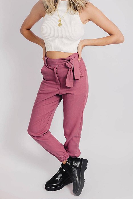 calça rosa feminina