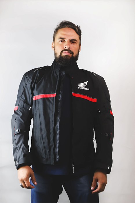 jaqueta de couro masculina motoqueiro honda