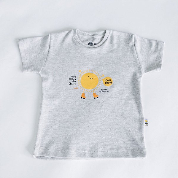 Camiseta manga curta mescla com proteção solar UV