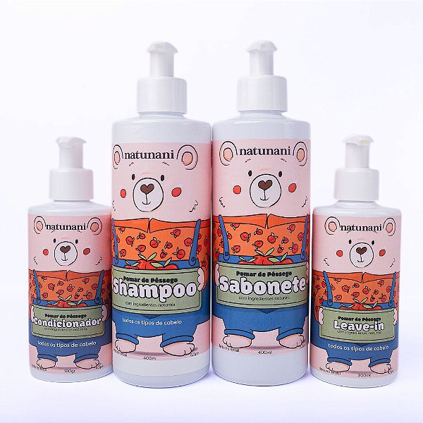 Kit Completo Pomar de Pêssego - Shampoo + Condicionador + Sabonete + Leave-in