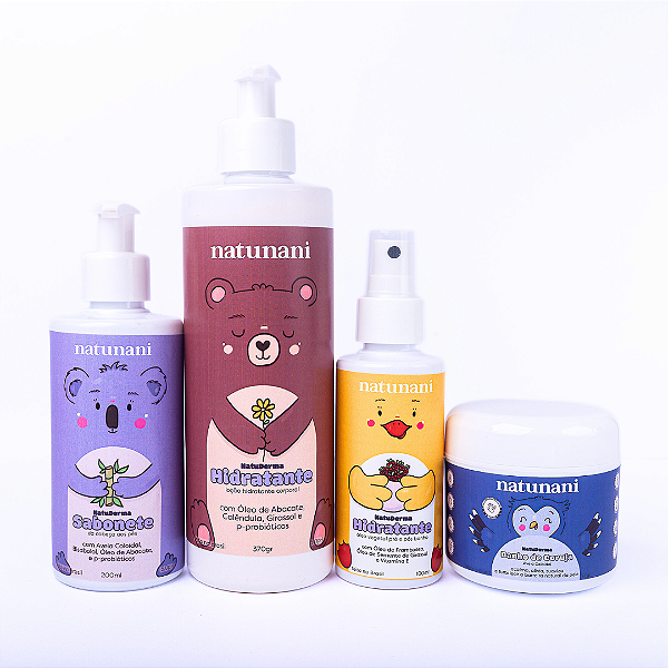 Cuidado Completo Plus para Pele Sensível e com Dermatite Atópica - Banho de Coala + Banho de Coruja + Banho de Pato + Loção Probiótica (370gr)