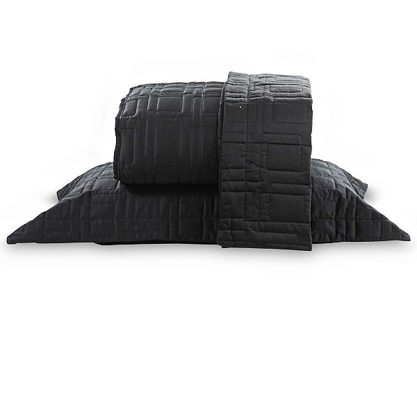 Cobre Leito 300 Fios Queen Marken Fassi -  Preto