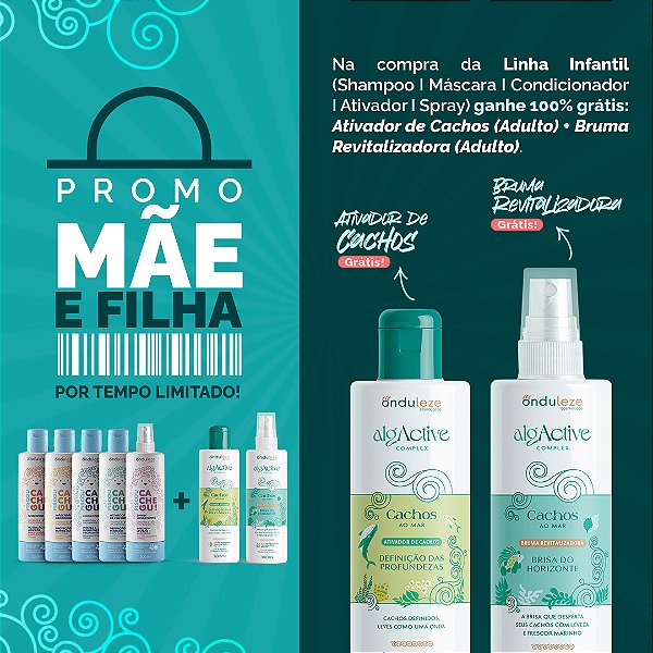 Linha Completa Piscou Cacheou! + Ativador de Cachos Adulto (Grátis) + Bruma Revitalizadora Adulto (Grátis)