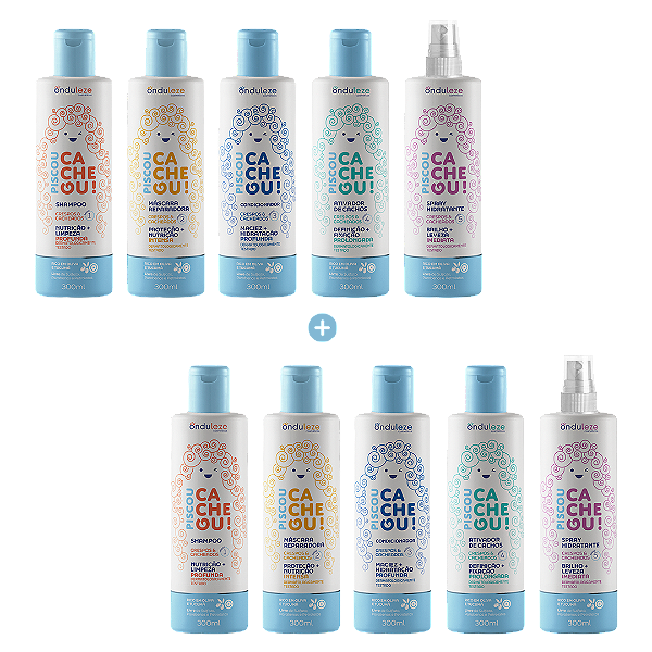 2x Linhas Completas - Piscou Cacheou! (2º Kit c/ 30% OFF) + Curso Mestres dos Cachos (Grátis) + E-book (Grátis)