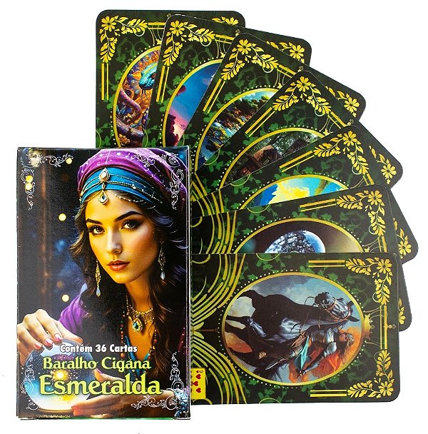 Tarot Baralho Cigana Esmeralda 36 Cartas Com Manual