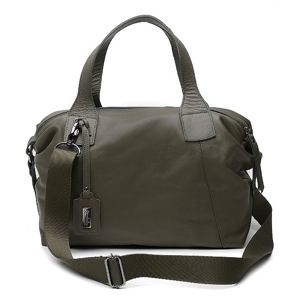 Bolsa Jade em couro verde militar