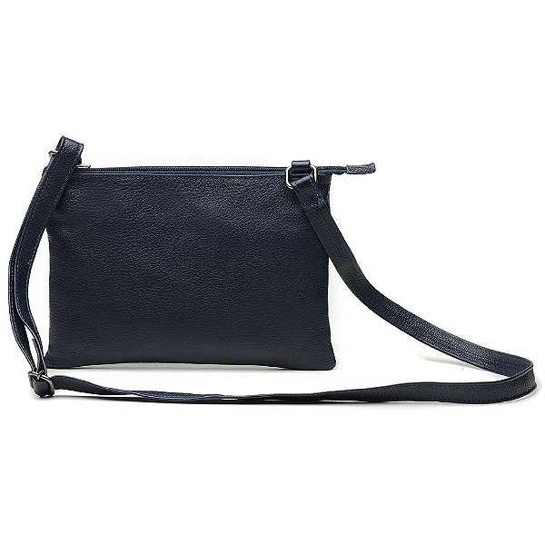 Bolsa Slim couro Azul Marinho