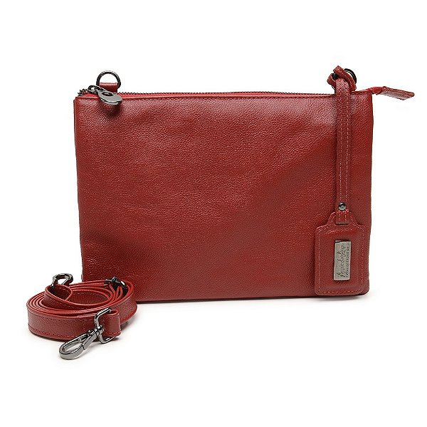 Bolsa Ava M em couro vermelha