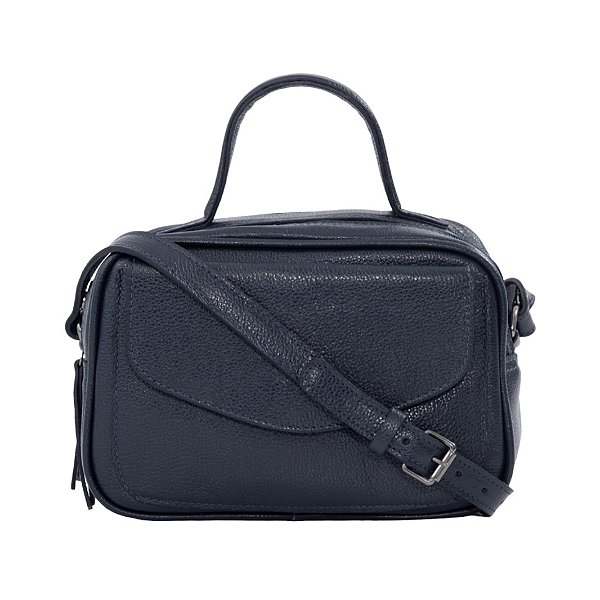 Bolsa repartições couro azul marinho