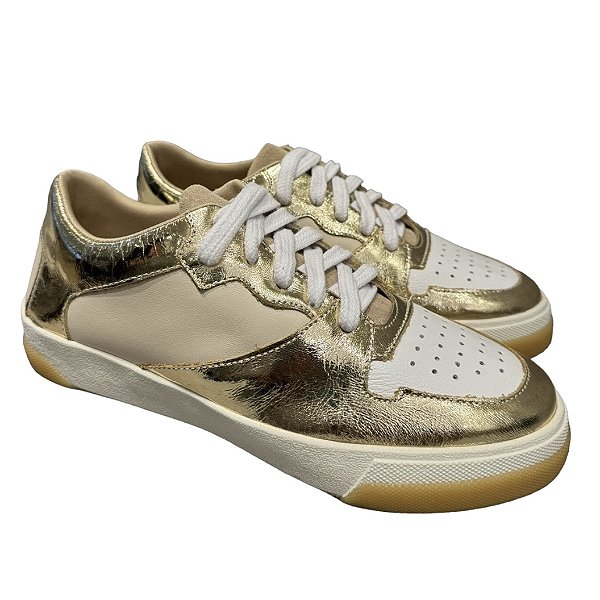Tênis metalic ouro light