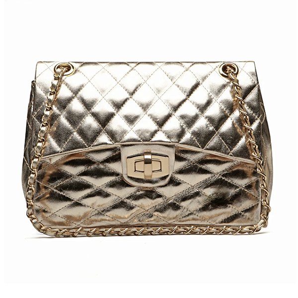 Bolsa chanel M ouro light