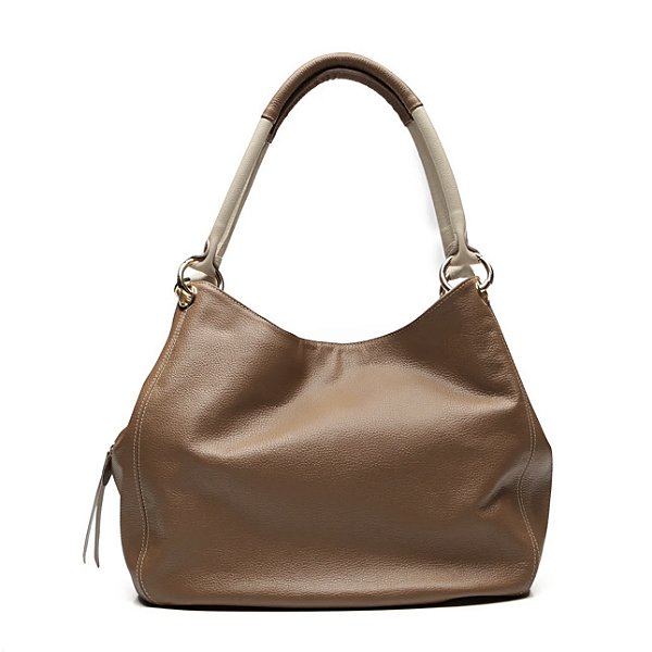 Bolsa Saco Bicolor caramelo e off white