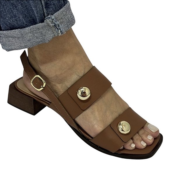 Sandália Botão Caramelo